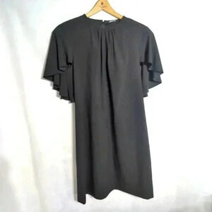Elie Tahari Little Black Dress ruffle sleeve cap sz S